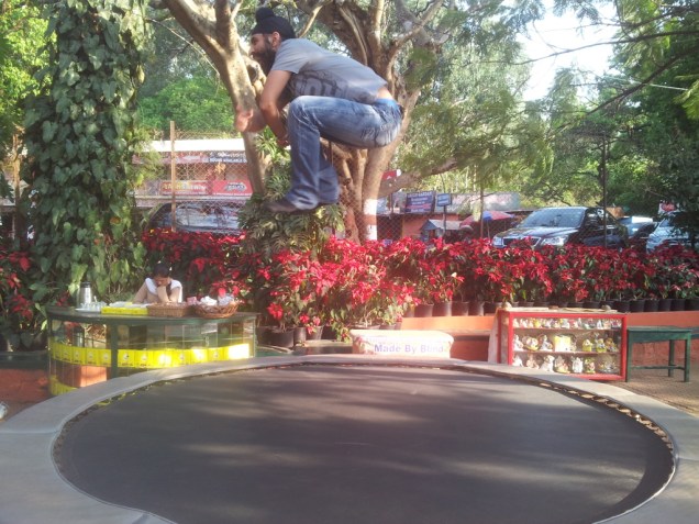 Gagan jumping on Trampoline